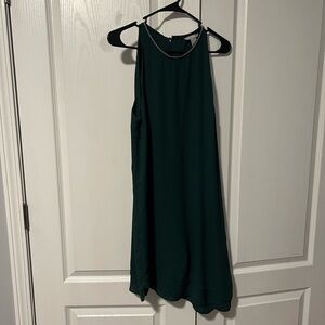 H&M Dark Emerald Green Sleeveless Shift Dress